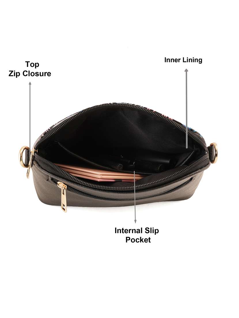 black leatherette (pu) sling bag - 19108486 - Standard Image - 2