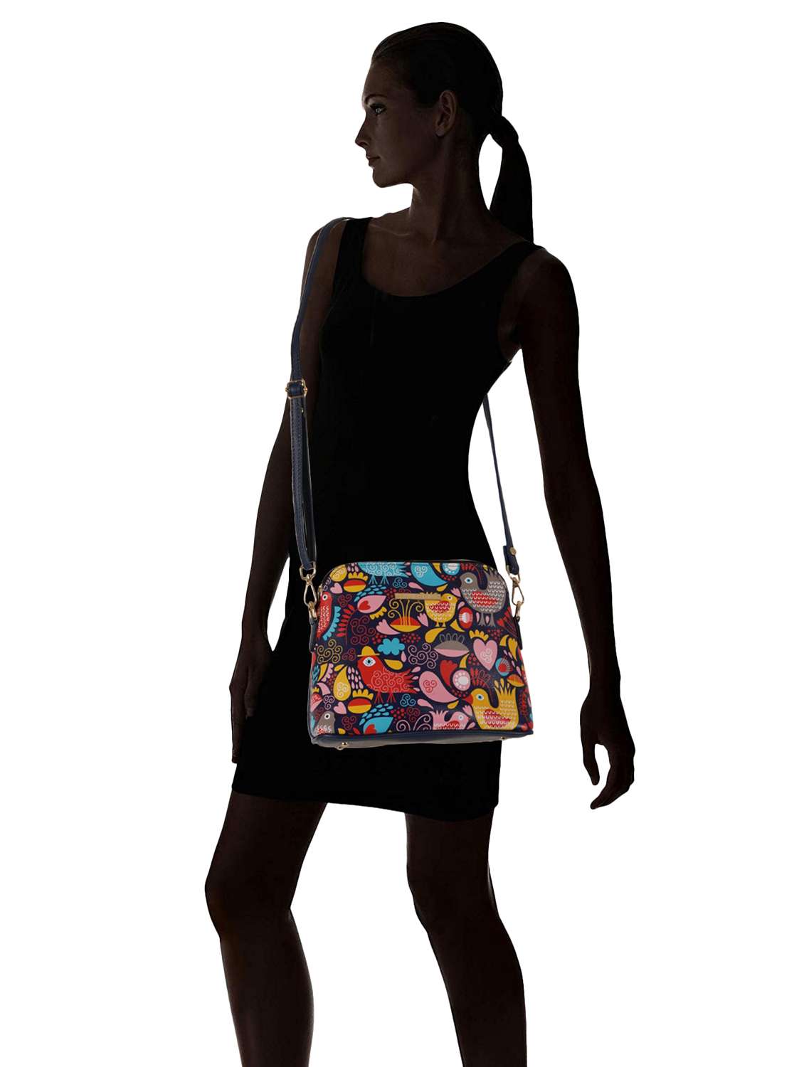 blue leatherette (pu) sling bag - 19108489 - Standard Image - 7