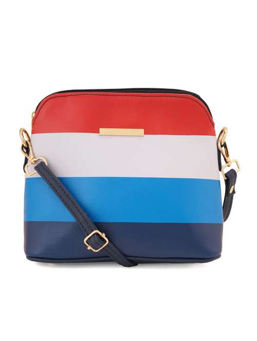 blue leatherette (pu) sling bag - 19108490 - Standard Image - 0