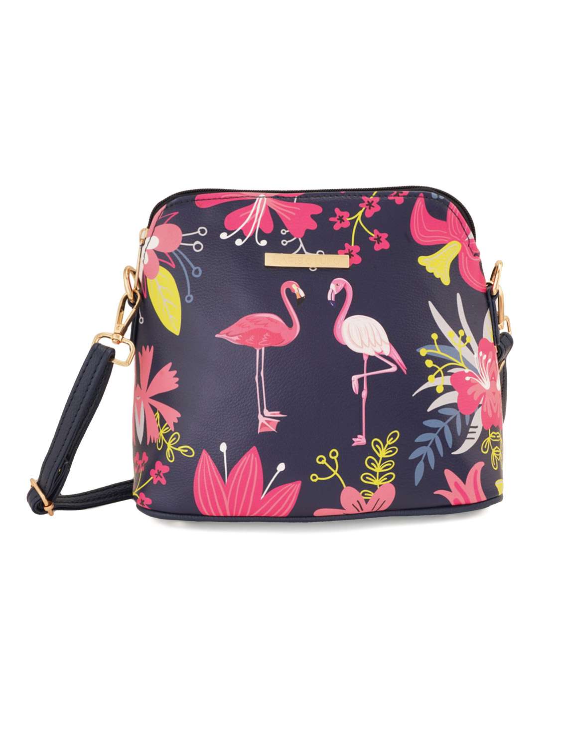 blue leatherette (pu) sling bag