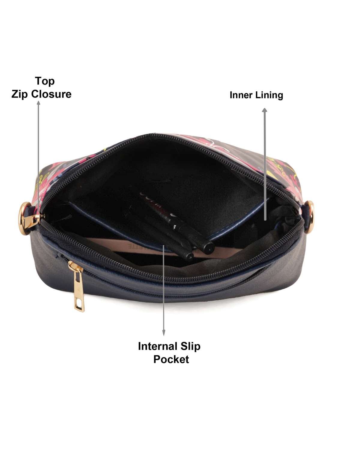 blue leatherette (pu) sling bag - 19108491 - Standard Image - 2