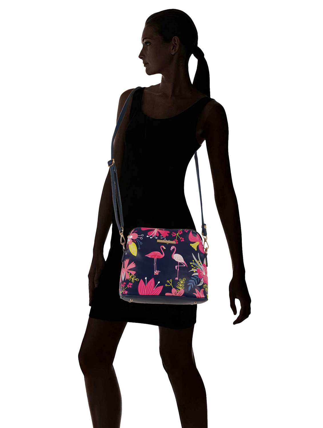 blue leatherette (pu) sling bag - 19108491 - Standard Image - 7