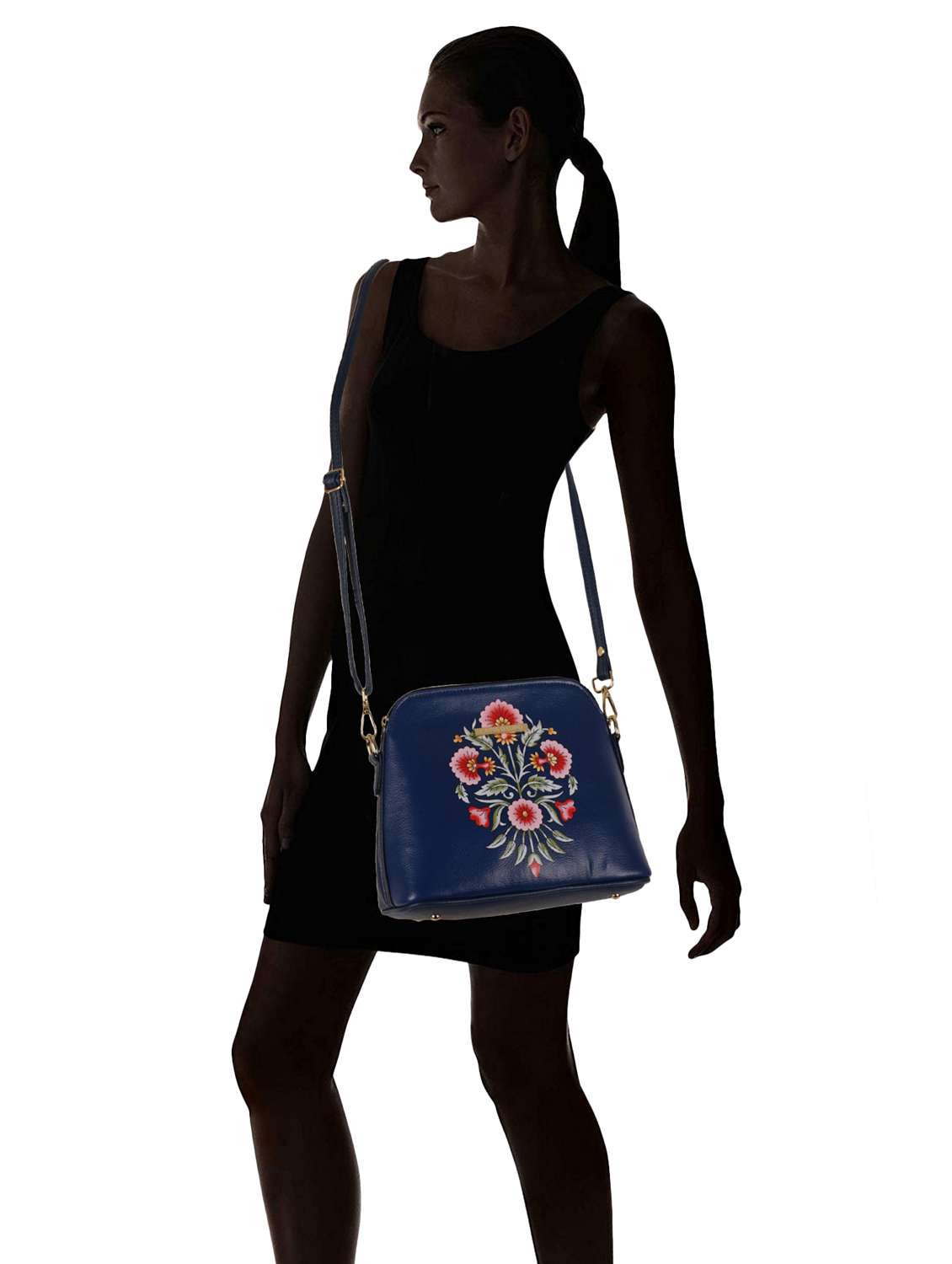 blue leatherette (pu) sling bag - 19108492 - Standard Image - 7
