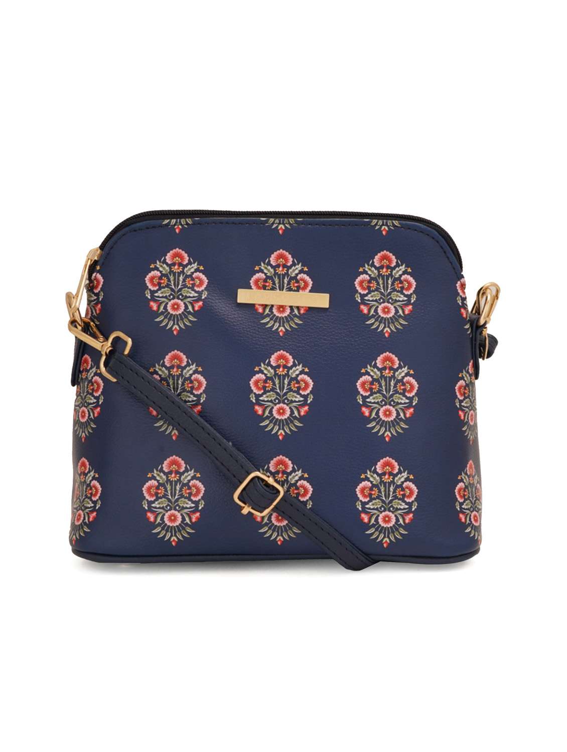 blue leatherette (pu) sling bag