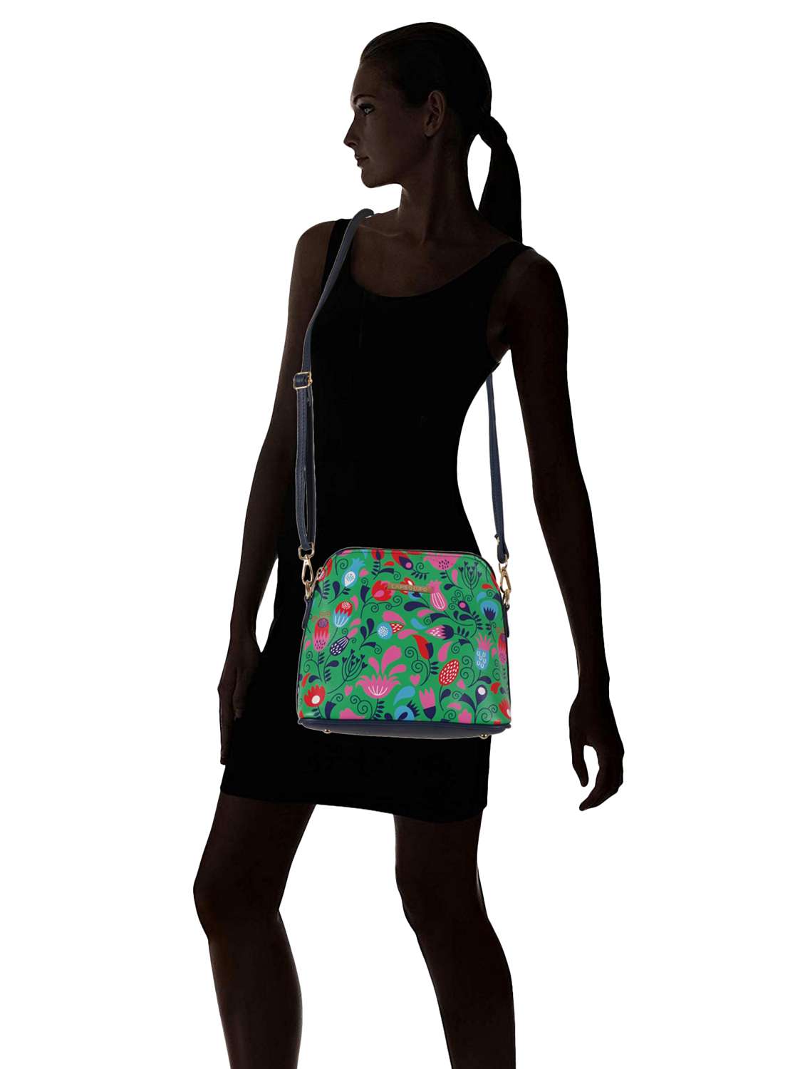 blue leatherette (pu) sling bag - 19108494 - Standard Image - 7