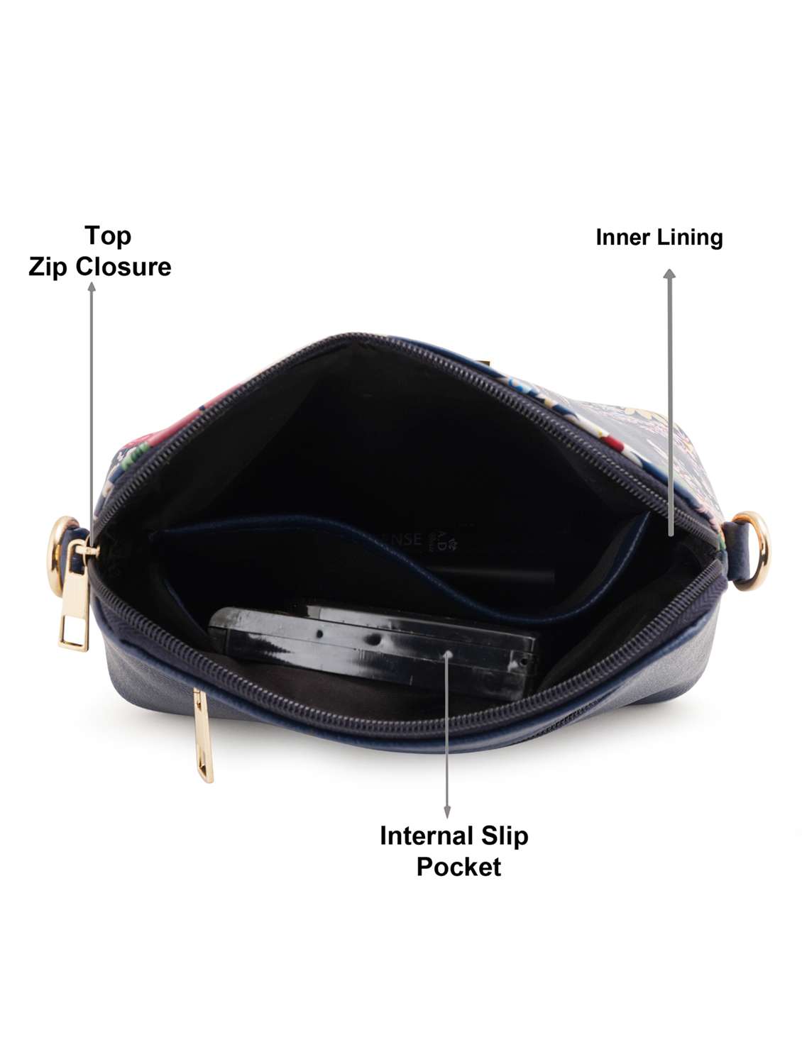 multi coloured leatherette (pu) regular sling bag - 19108495 - Standard Image - 2