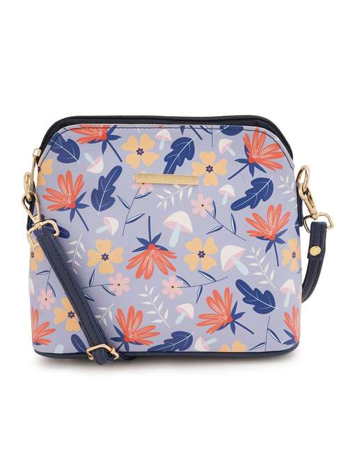 blue coloured leatherette (pu) regular sling bag - 19108496 -  Standard Image - 0