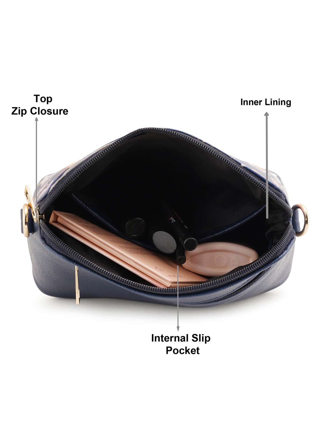 multi coloured leatherette (pu) regular sling bag - 19108497 - Standard Image - 2