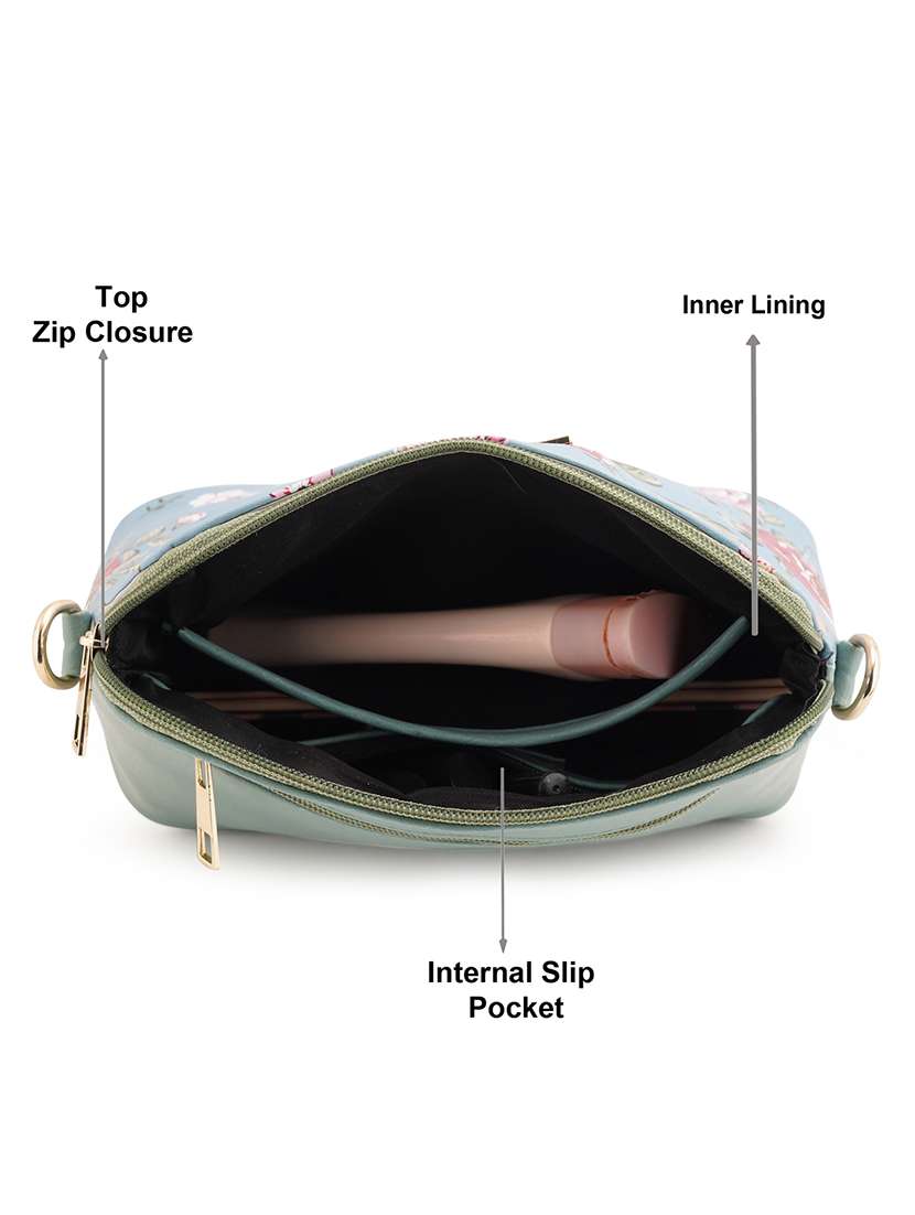 multi coloured leatherette (pu) regular sling bag - 19108504 - Standard Image - 2