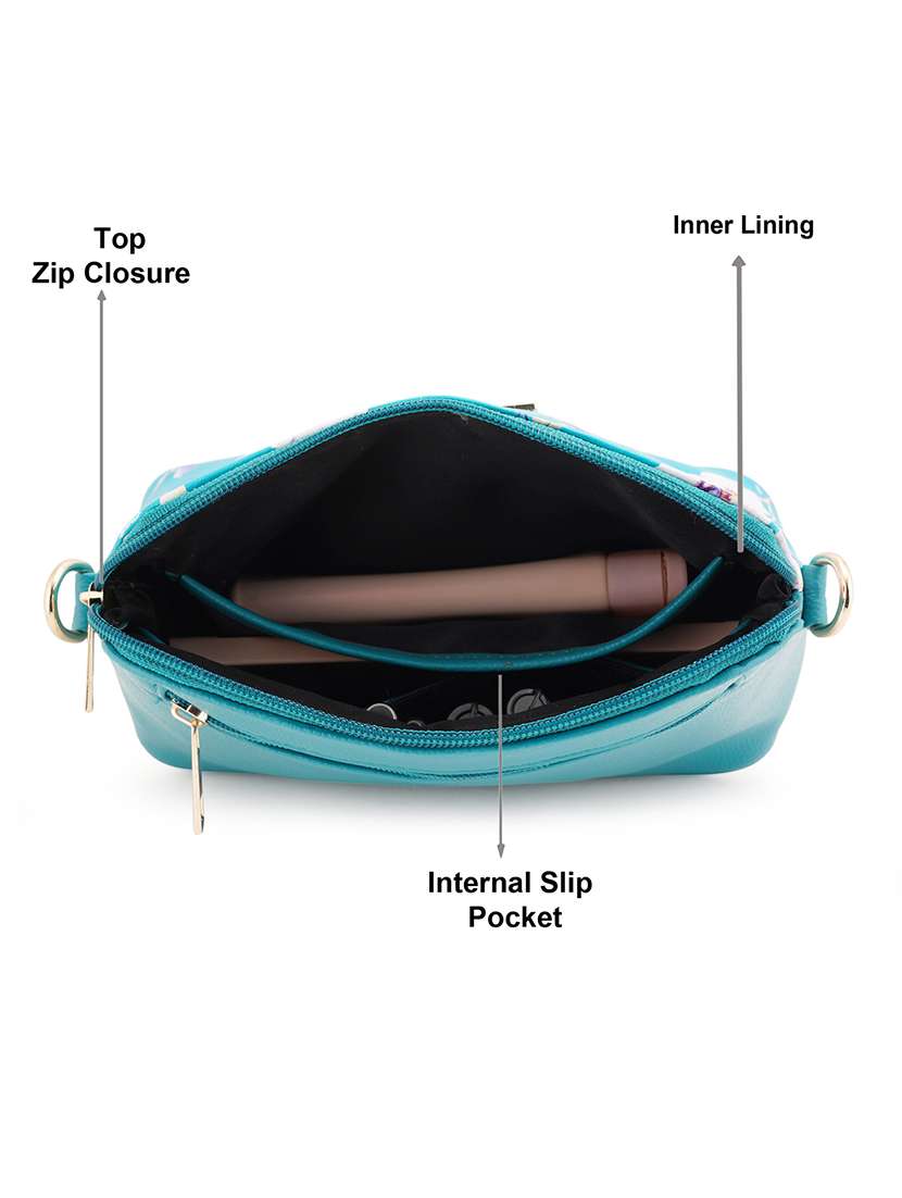 multi coloured leatherette (pu) regular sling bag - 19108506 - Standard Image - 2