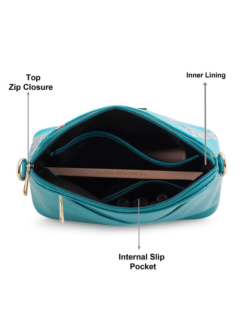 multi coloured leatherette (pu) regular sling bag - 19108508 - Standard Image - 2