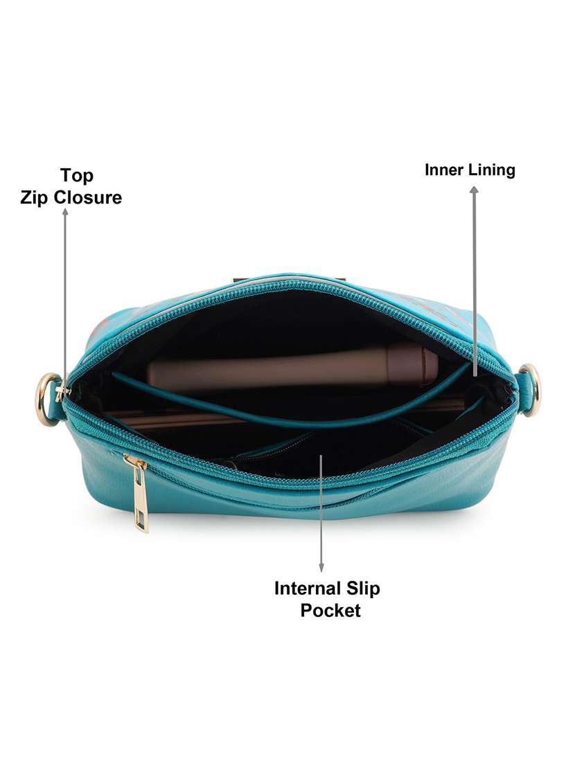 multi coloured leatherette (pu) regular sling bag - 19108509 - Standard Image - 2