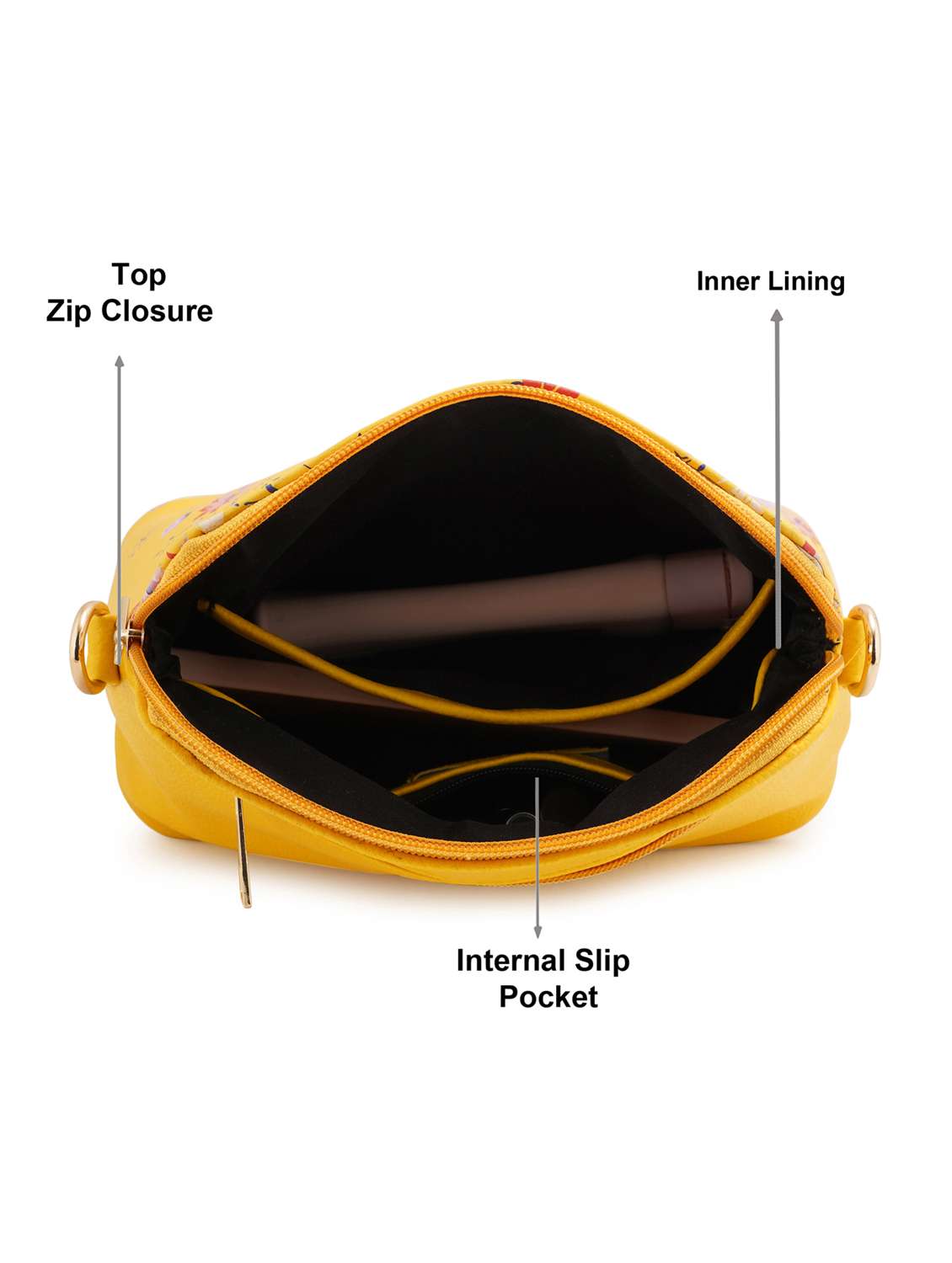 multi coloured leatherette (pu) regular sling bag - 19108513 - Standard Image - 2