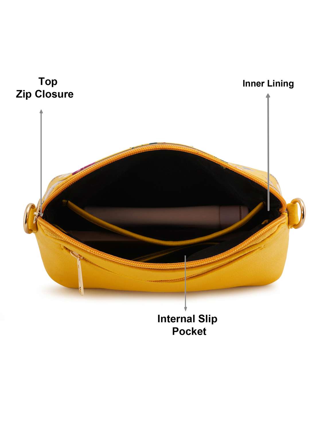 multi coloured leatherette (pu) regular sling bag - 19108514 - Standard Image - 2