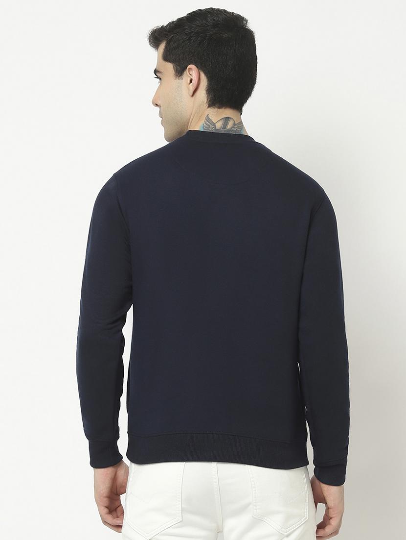 men navy blue fleece sweatshirt - 19108621 - Standard Image - 2