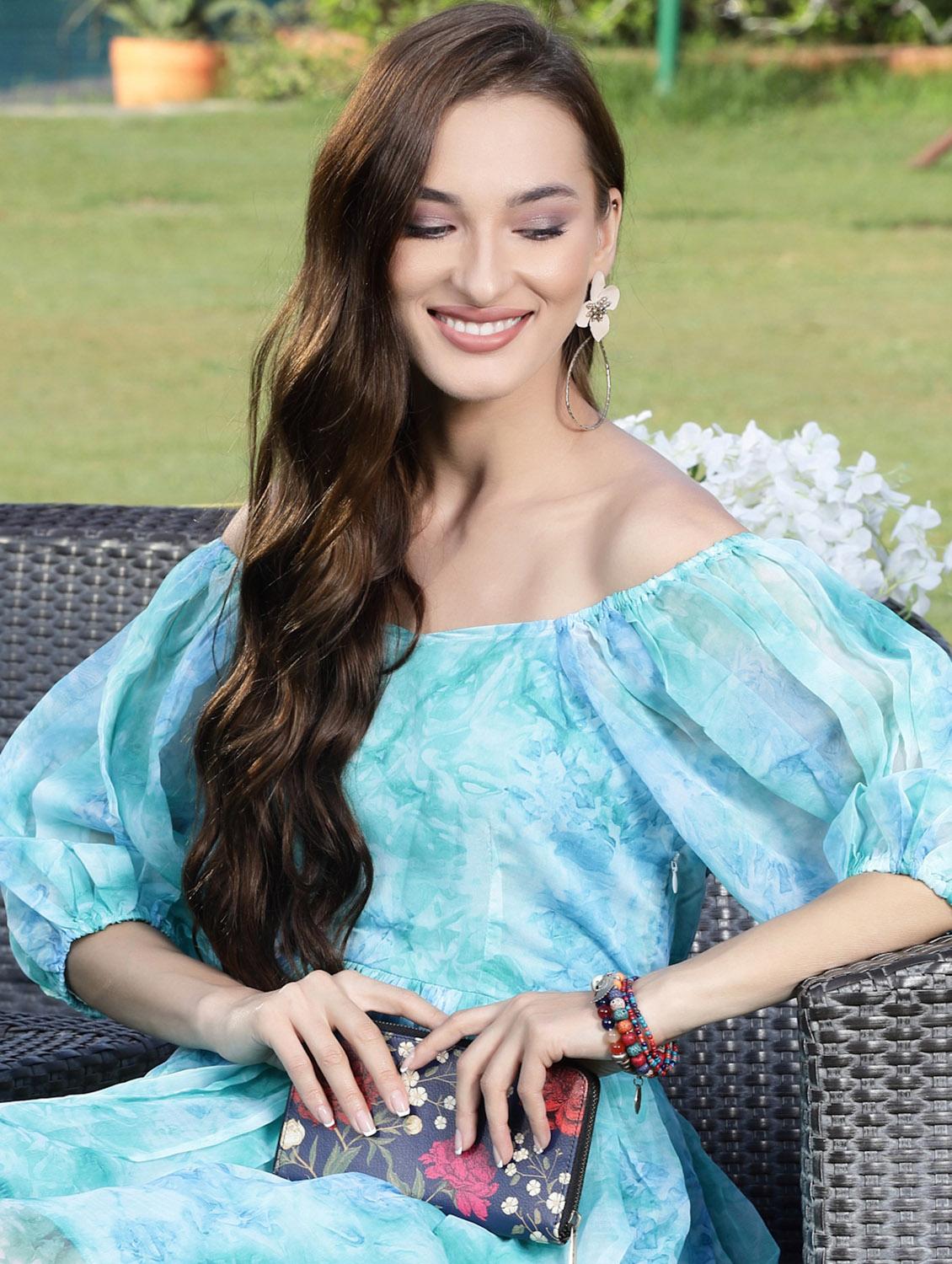 sea green fit & flare dress - 19108896 - Standard Image - 2