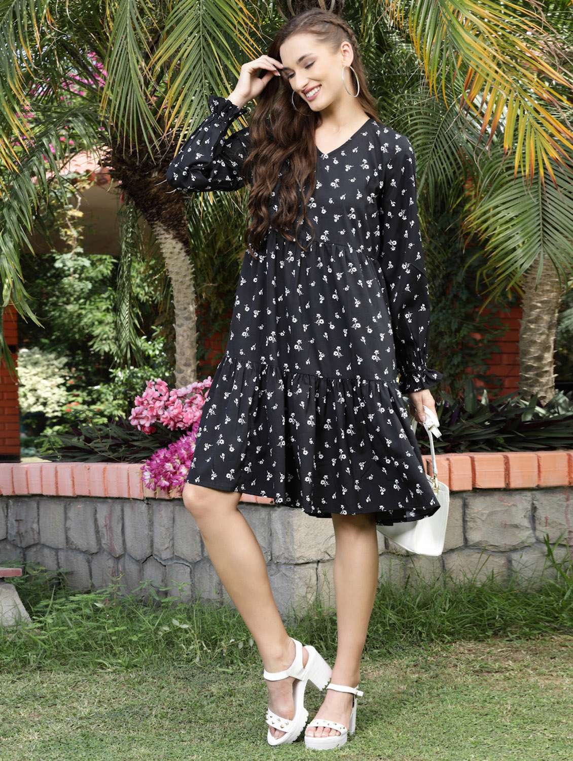 women's tiered dress floral dress - 19108915 -  Standard Image - 2