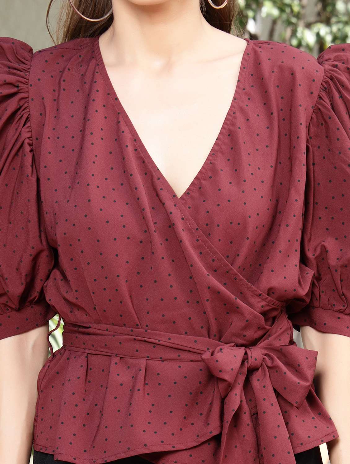 Women's Wrap V Neck Top
