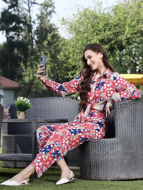 red printed shirt - 19109080 - Standard Image - 0