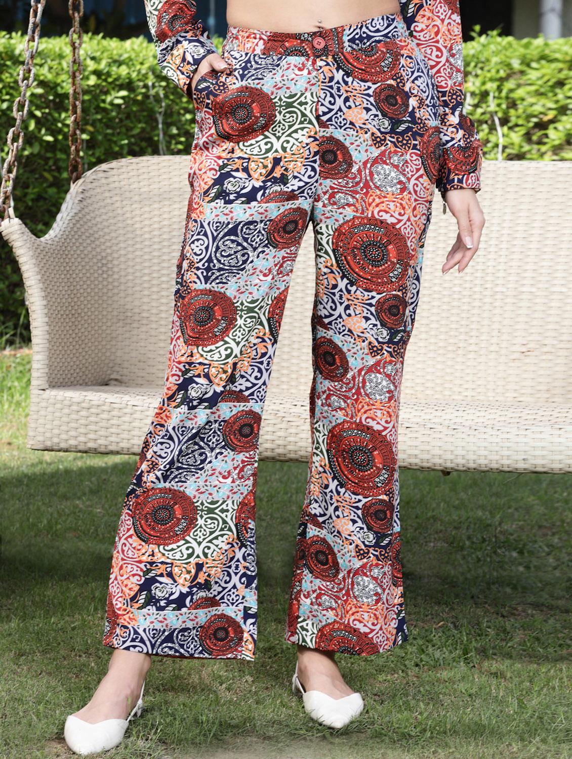 women printed trouser - 19109094 - Standard Image - 2