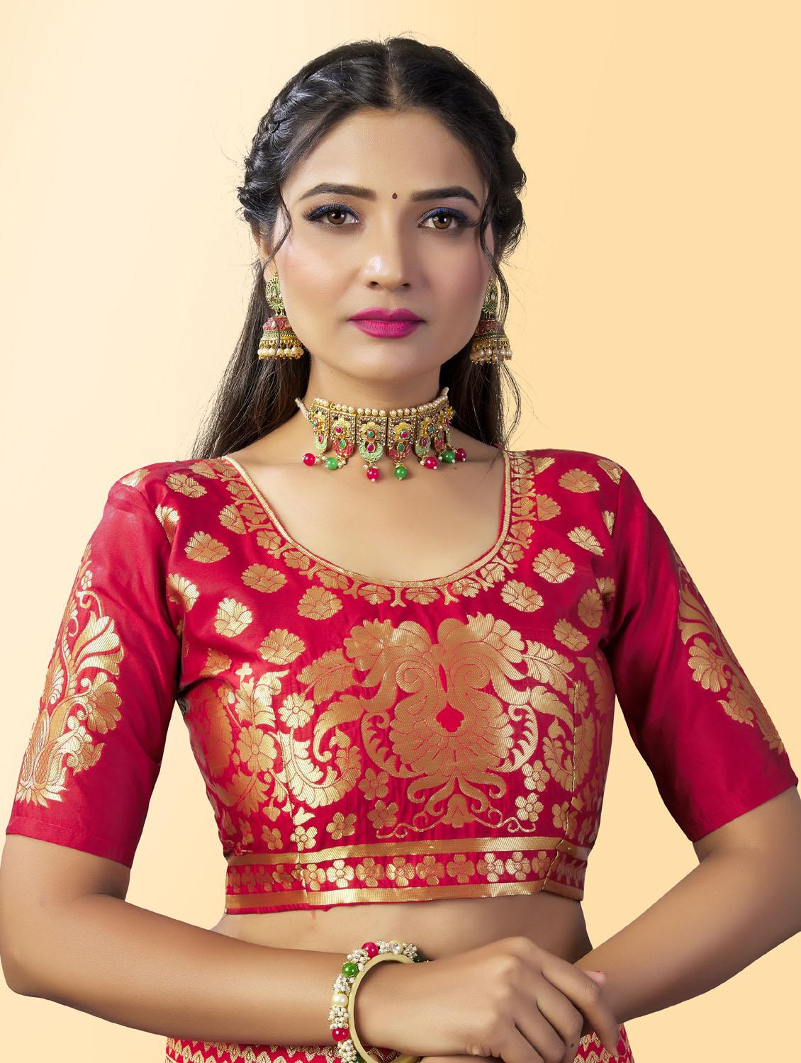 women's bordered red colored saree - 19109815 - Standard Image - 2