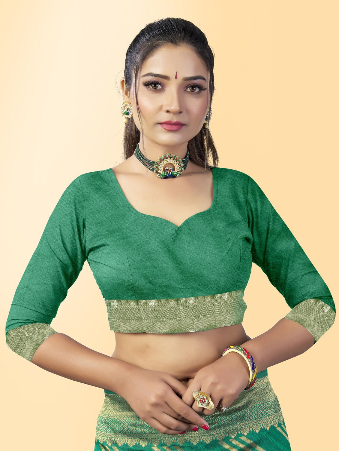 women's self design green colored saree - 19109820 - Standard Image - 2