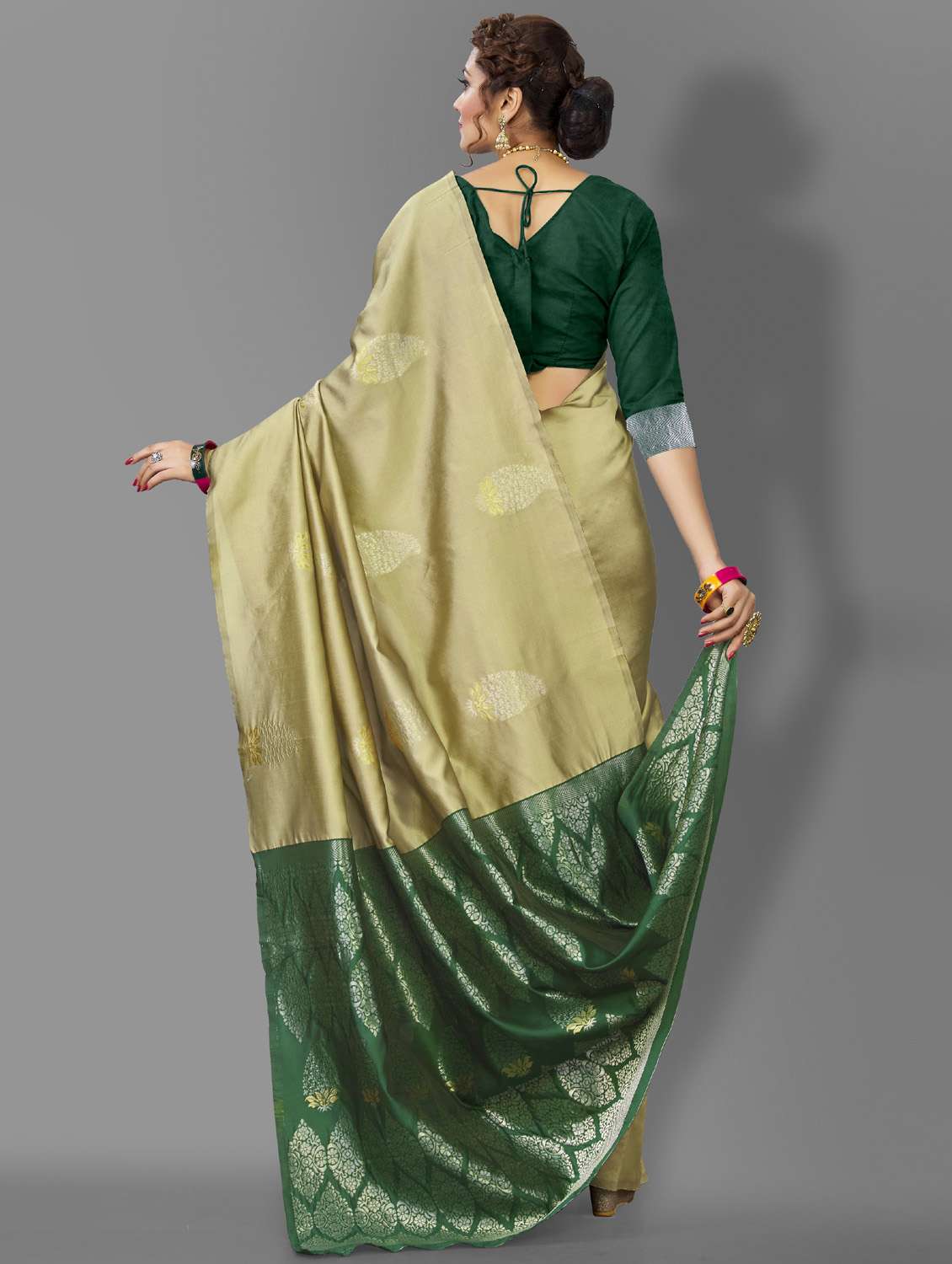 women's self design green colored saree - 19109870 - Standard Image - 2