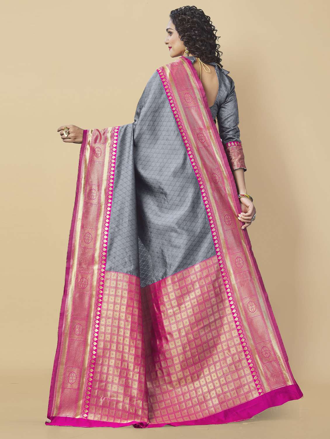 women's self design grey colored saree - 19109919 - Standard Image - 2