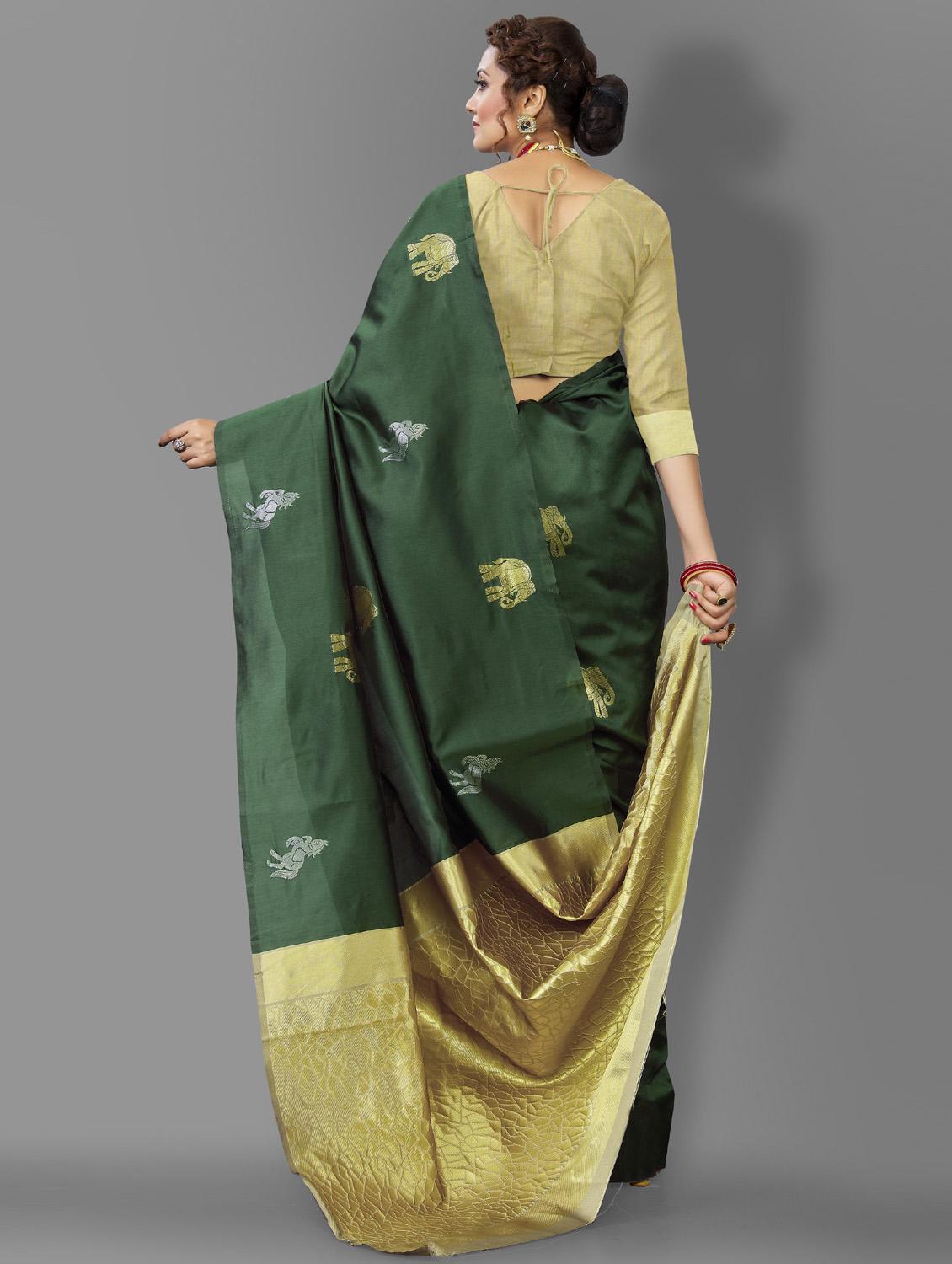 women's self design green colored saree - 19109928 - Standard Image - 2