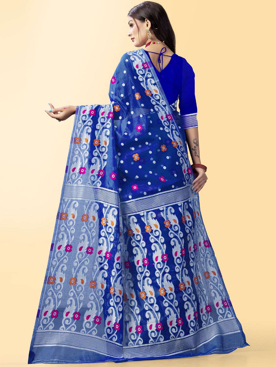 women's self design blue colored saree - 19109936 - Standard Image - 2