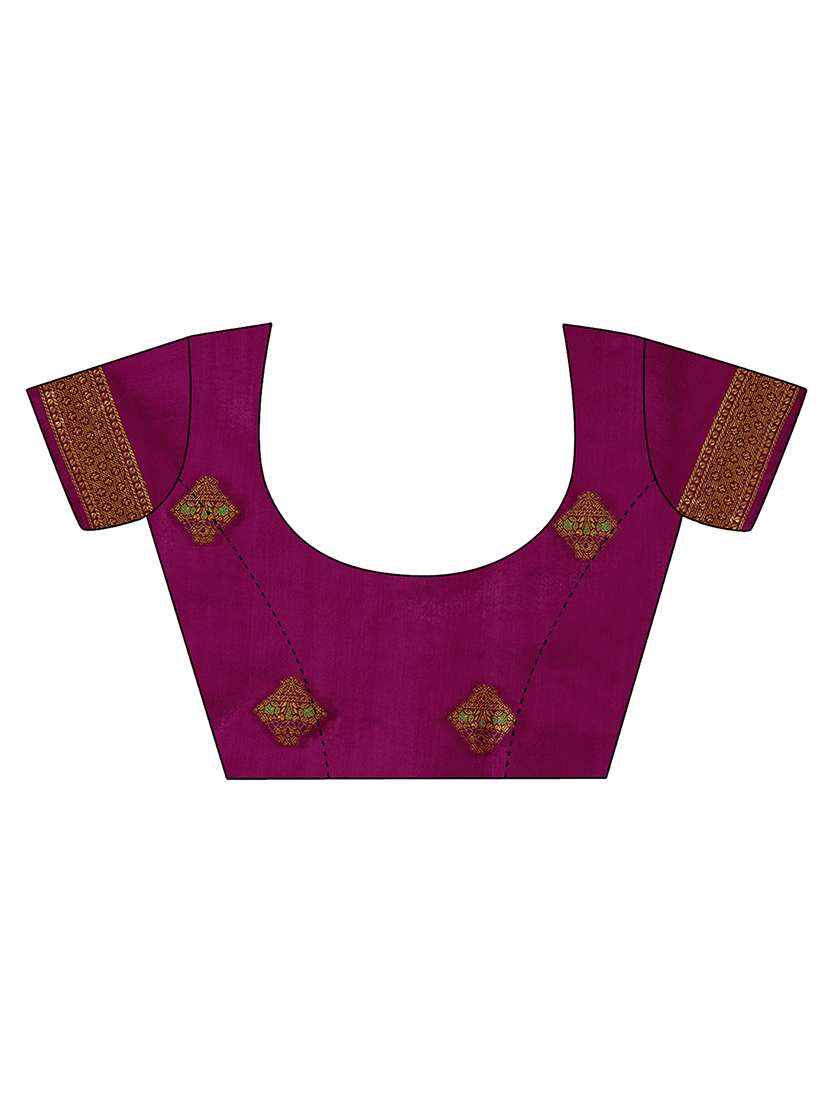 self design woven saree with blouse - 19110119 - Standard Image - 2