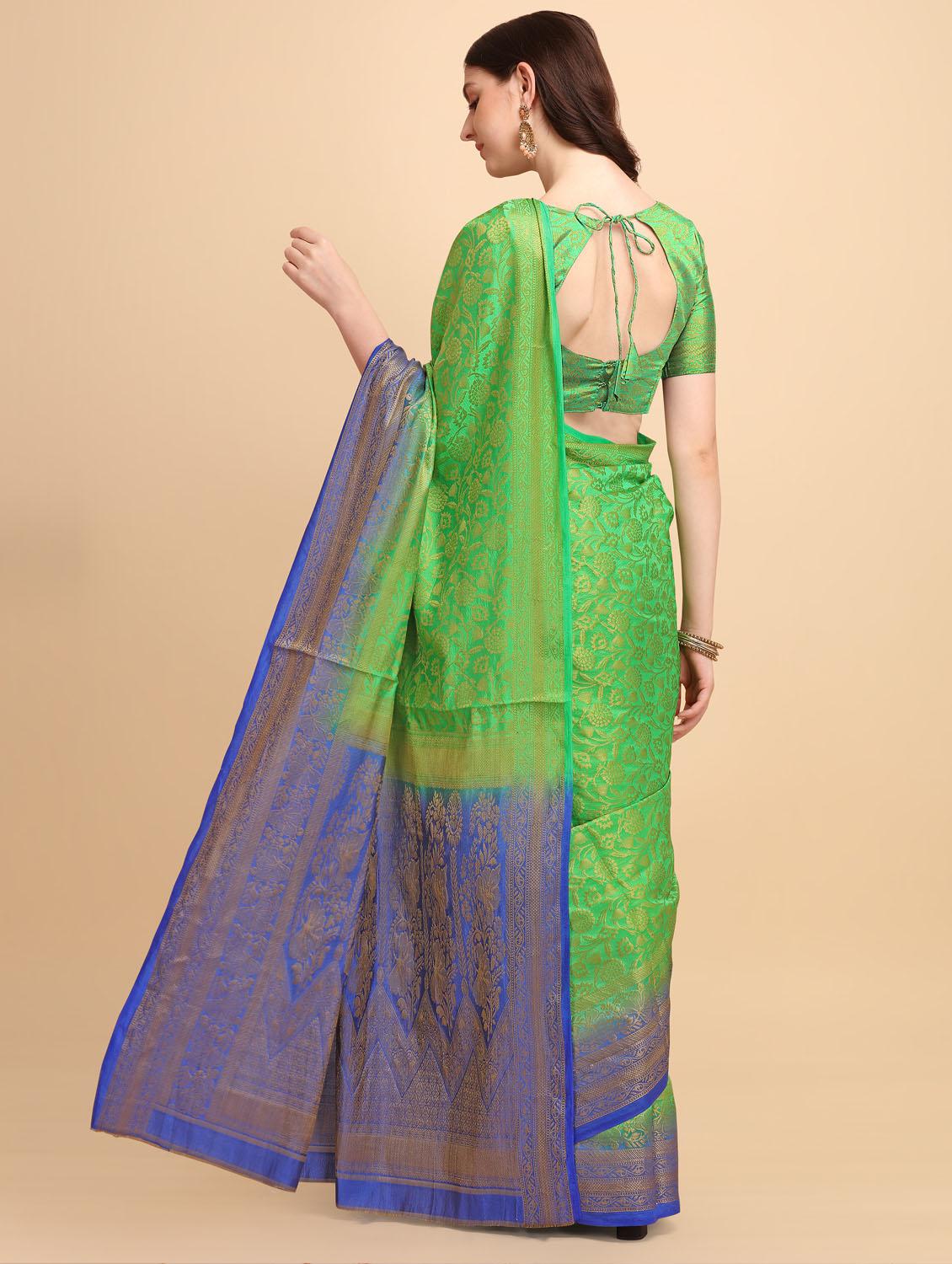 women's self design navy blue colored saree - 19110788 - Standard Image - 2