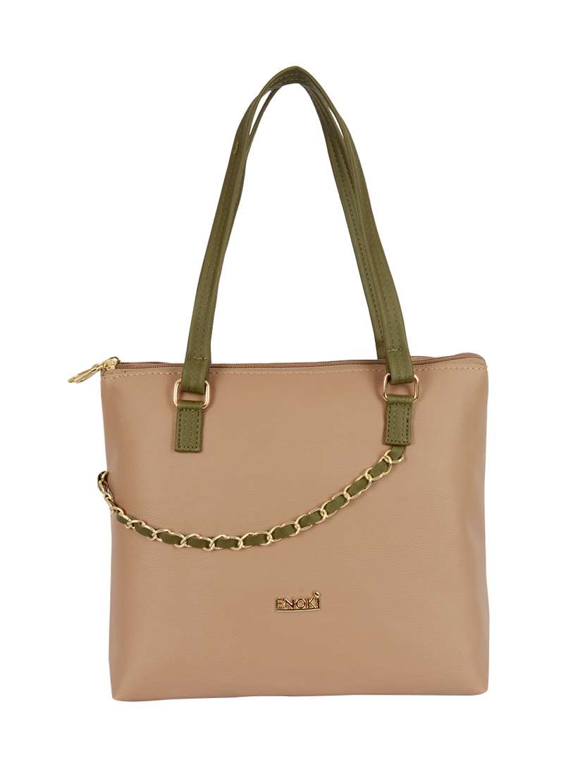 beige pvc handbag