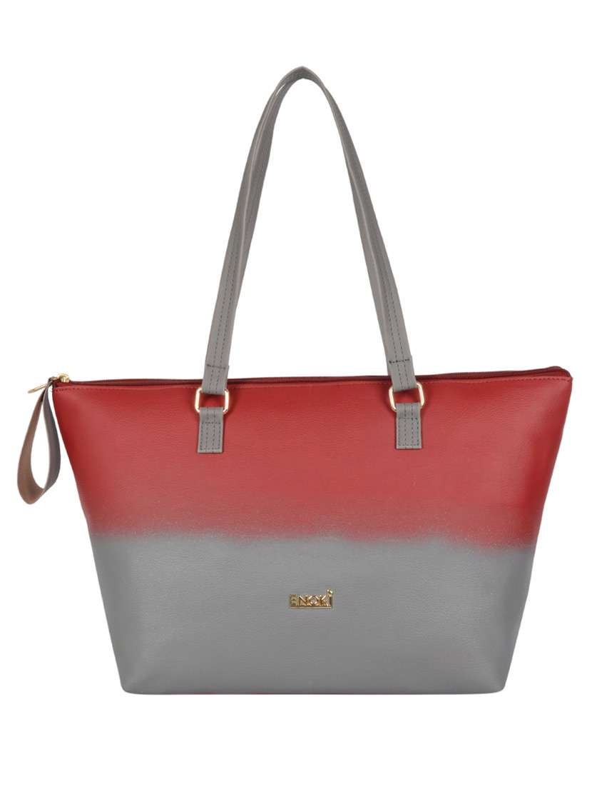 red pvc handbag