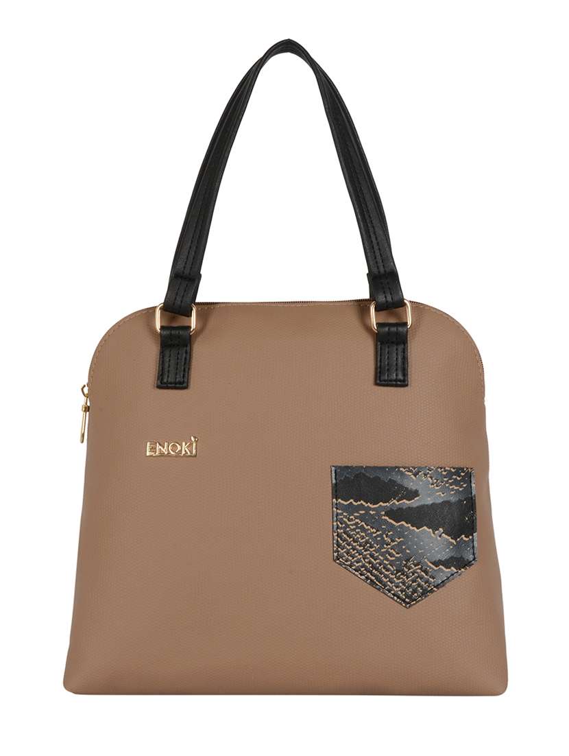 beige pvc handbag