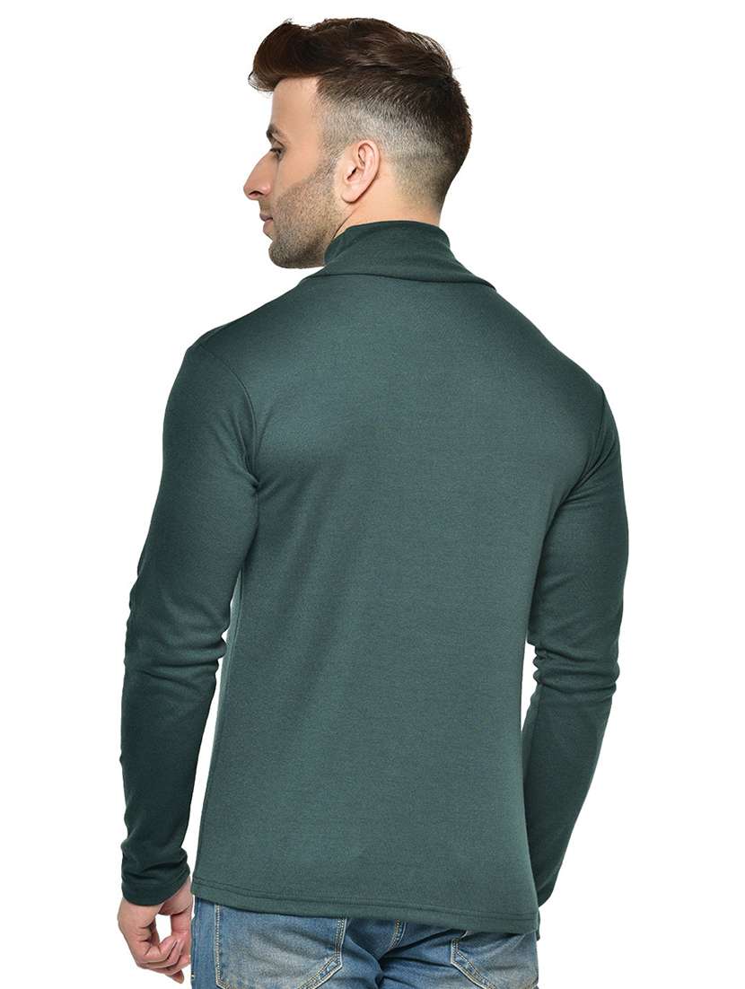 high neck solid t-shirt - 19111678 - Standard Image - 2