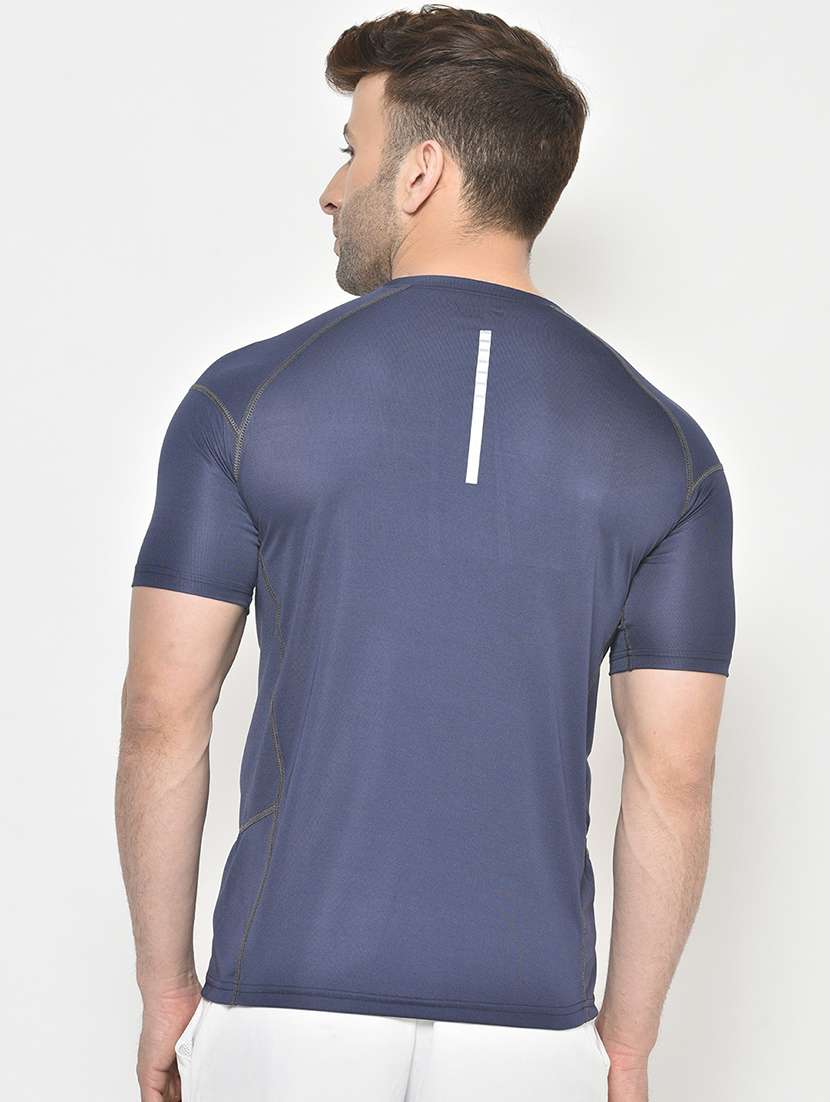 round neck solid t-shirt - 19111954 - Standard Image - 2