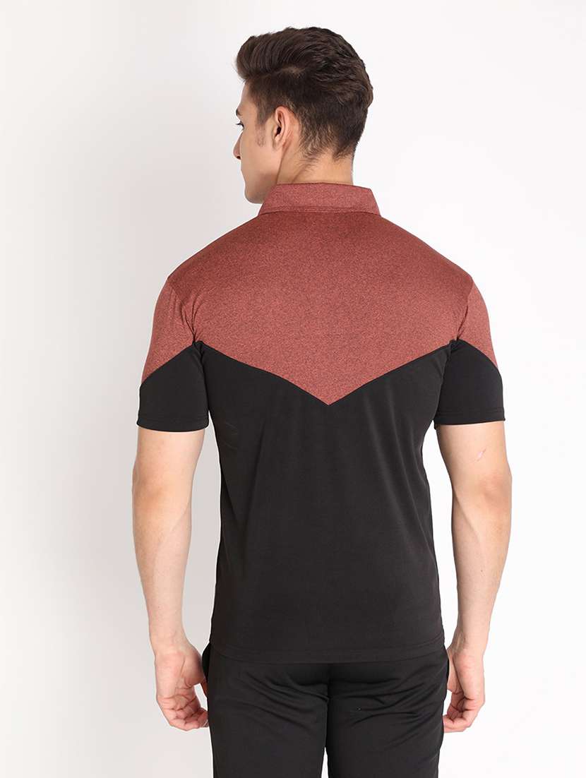 polo neck color block t-shirt  - 19112006 -  Standard Image - 2