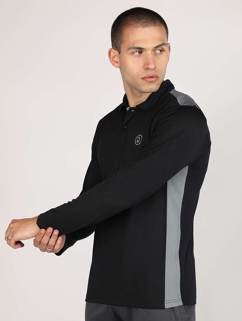 polo neck solid t-shirt - 19112713 - Standard Image - 2