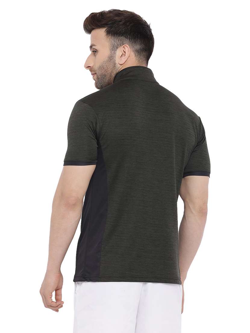 olive solid t-shirt - 19112723 - Standard Image - 2