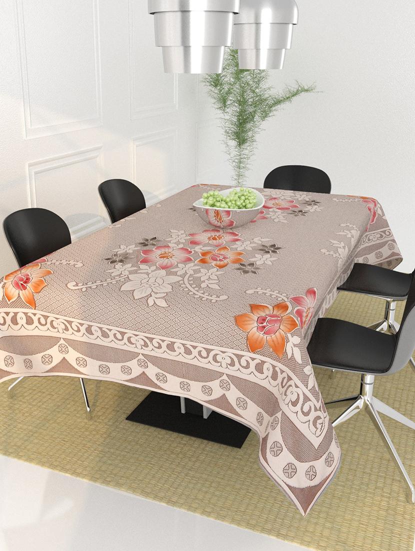 poly cotton , decorative hand made floral pattern dining table cover(60 x 90 inches) (star rust)