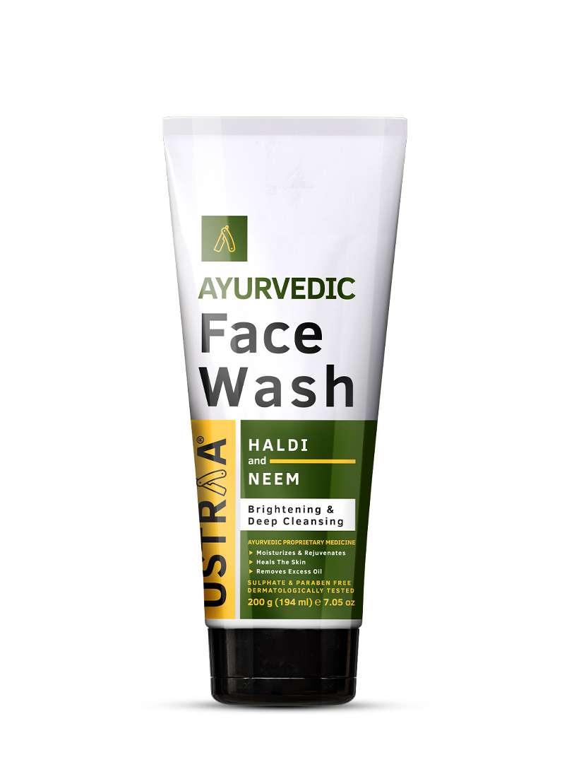 ustraa ayurvedic face wash haldi & neem-200g