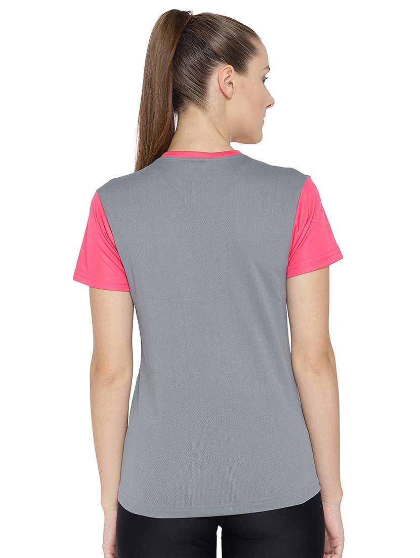 women's color block round neck t-shirt - 19116252 -  Standard Image - 2