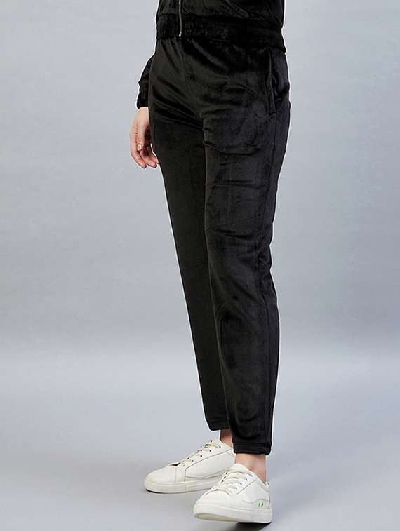 drawstring waist solid track pant - 19118001 -  Standard Image - 2