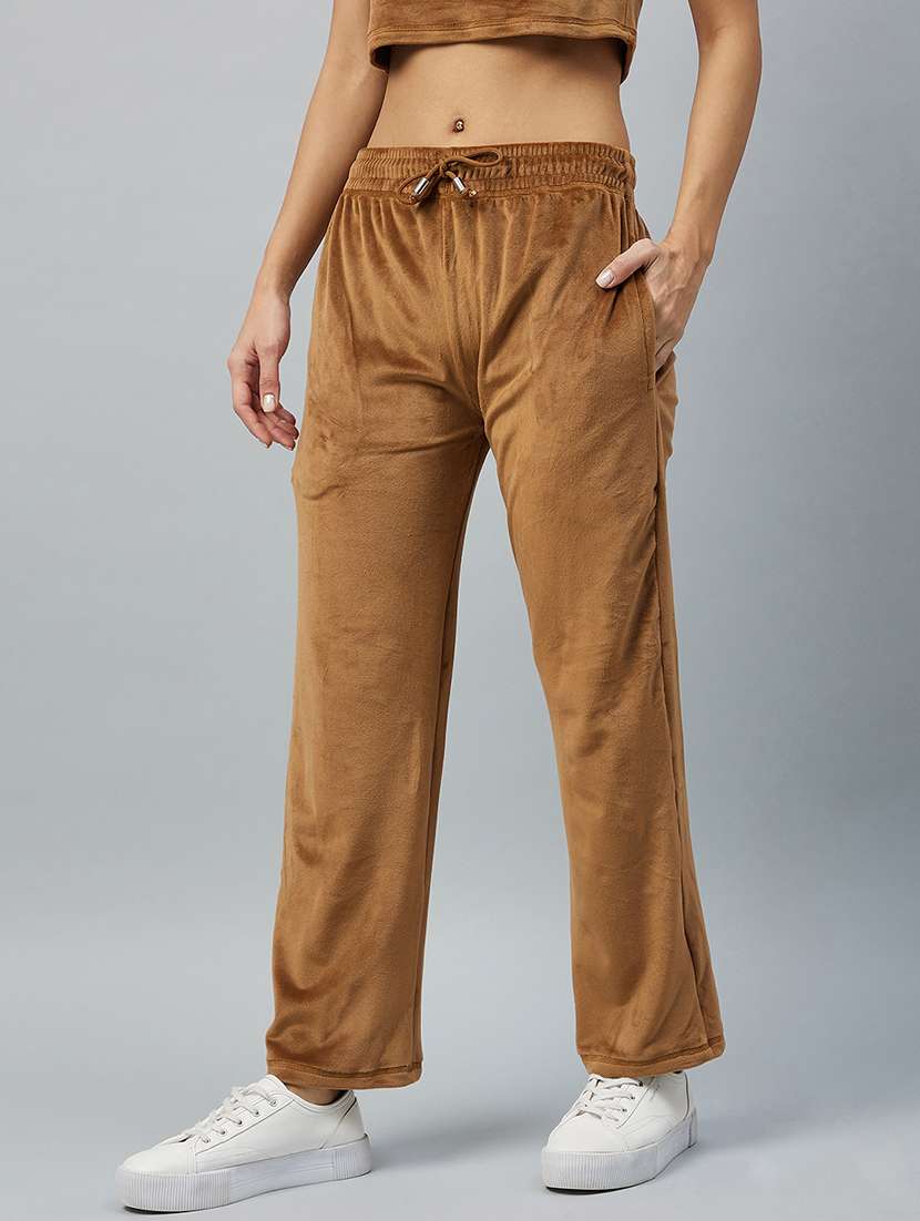 drawstring waist solid track pant - 19118007 -  Standard Image - 2
