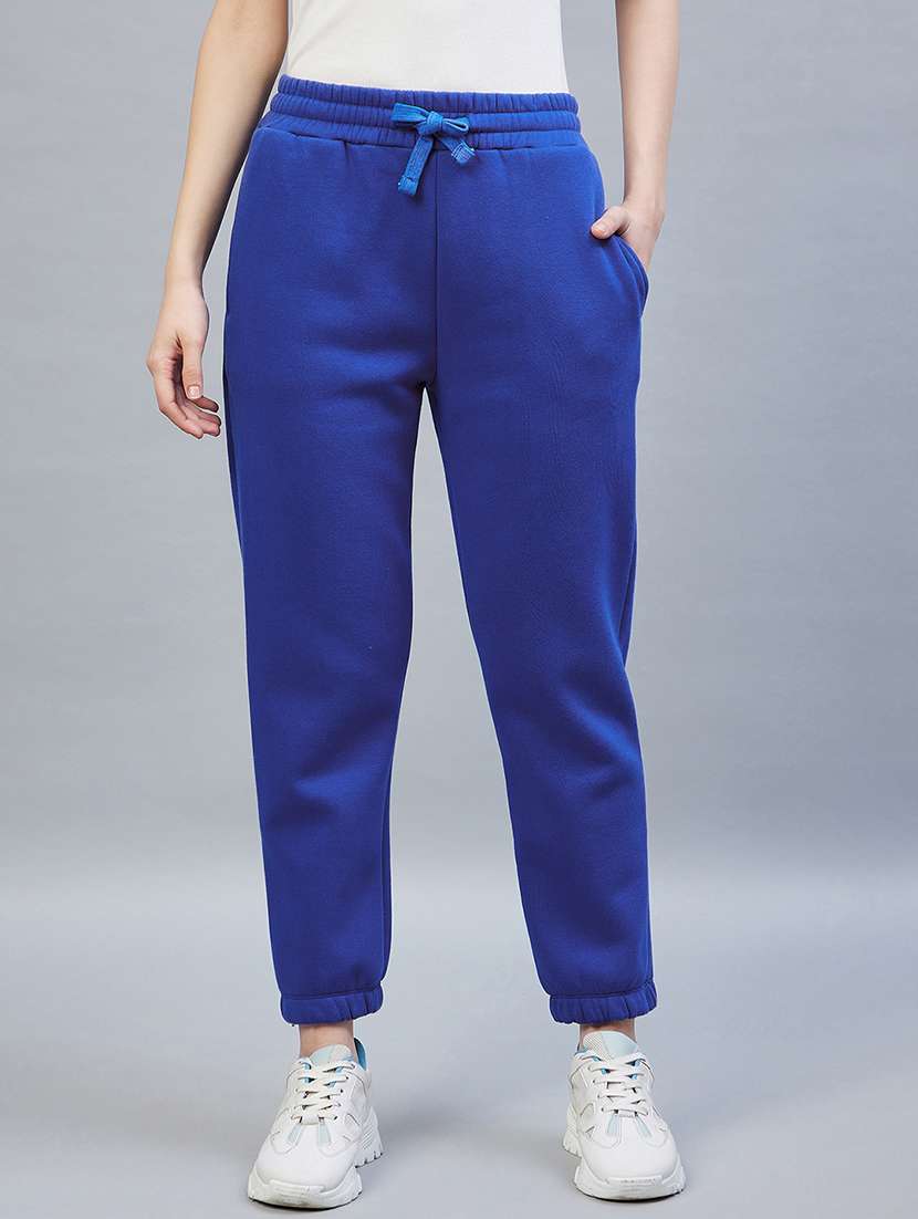 drawstring waist solid track pant
