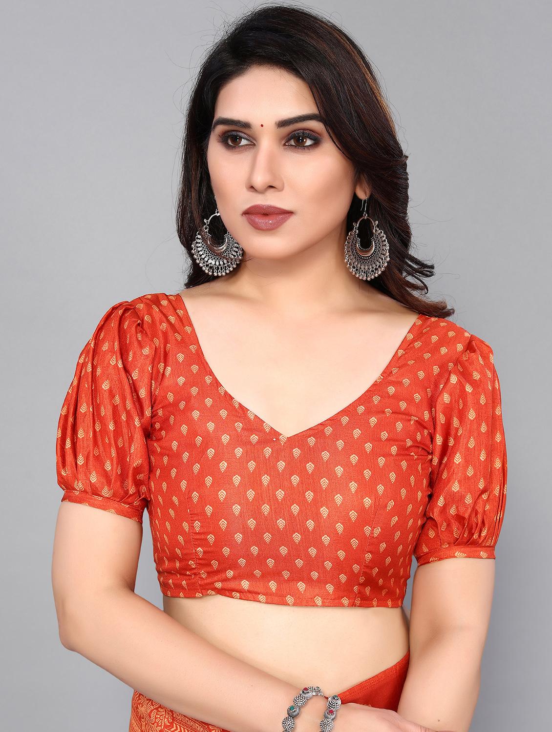 orange silk blend mysore saree with blouse - 19118514 - Standard Image - 2