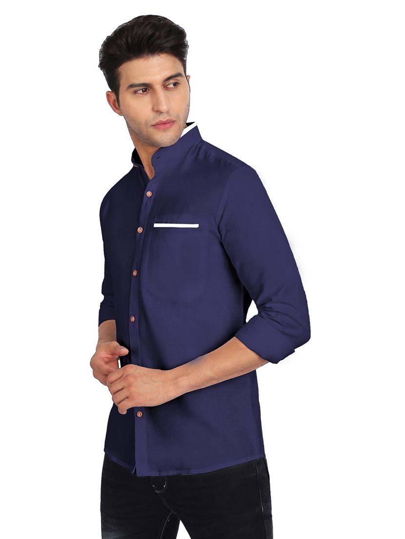 mens color block casual shirt - 19119460 - Standard Image - 2