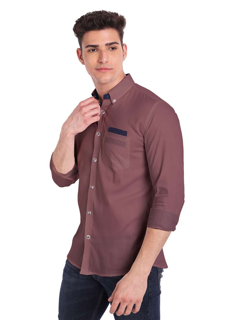 mens solid casual shirt - 19119487 - Standard Image - 2