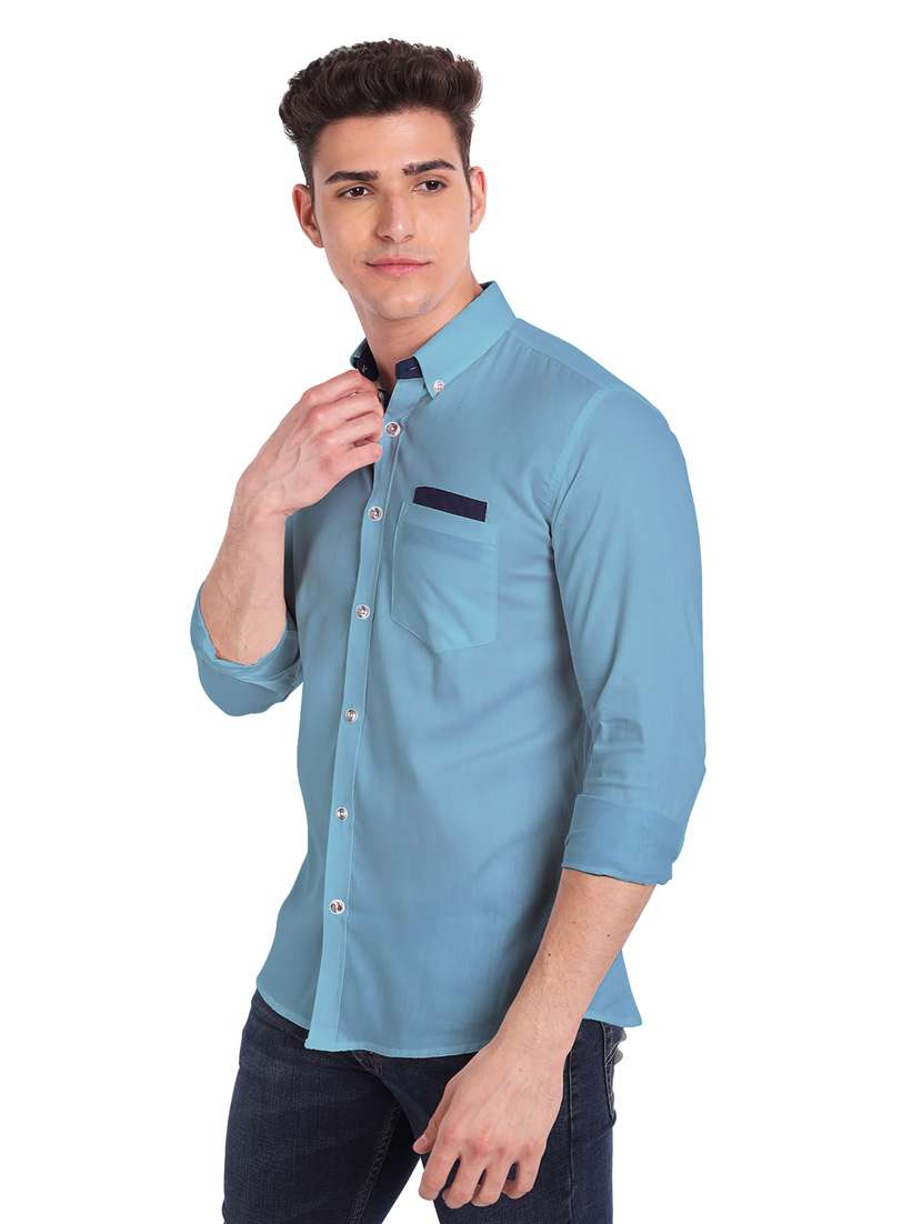 mens solid casual shirt - 19119488 -  Standard Image - 2